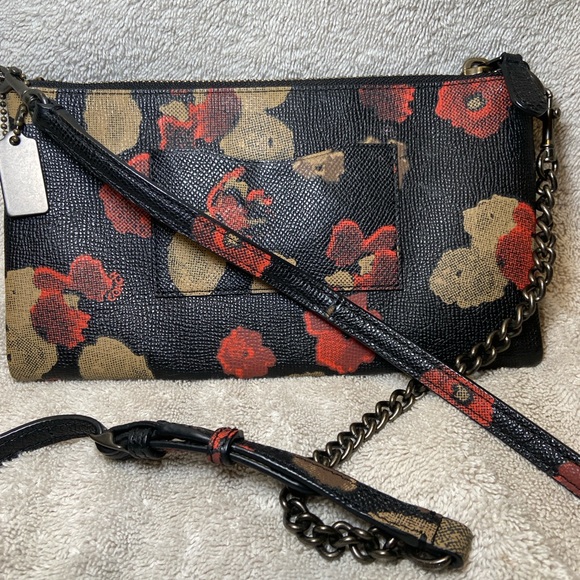 COACH Crossbody  Kylie Saffiano Leather  52543 Winter Garden Print - Picture 4 of 6